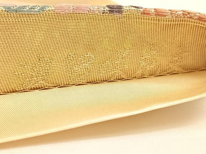 平和屋着物◎六通柄袋帯 唐織 波留咲花文 金銀糸 引箔 正絹 逸品 AAAM7047ey