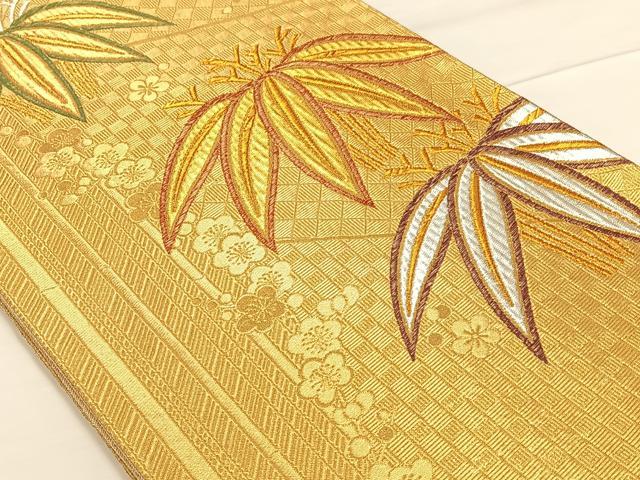 平和屋着物◎六通柄袋帯 吉祥花文 金銀糸 正絹 逸品 AAAM7050ey