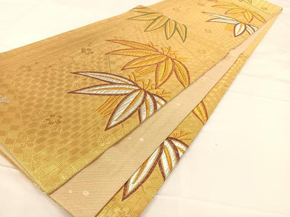 平和屋着物◎六通柄袋帯 吉祥花文 金銀糸 正絹 逸品 AAAM7050ey
