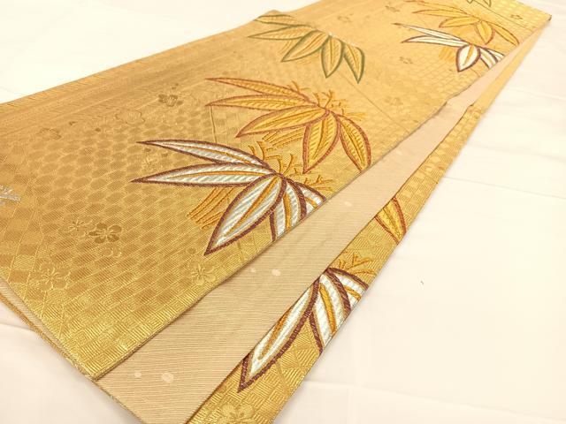 平和屋着物◎六通柄袋帯 吉祥花文 金銀糸 正絹 逸品 AAAM7050ey