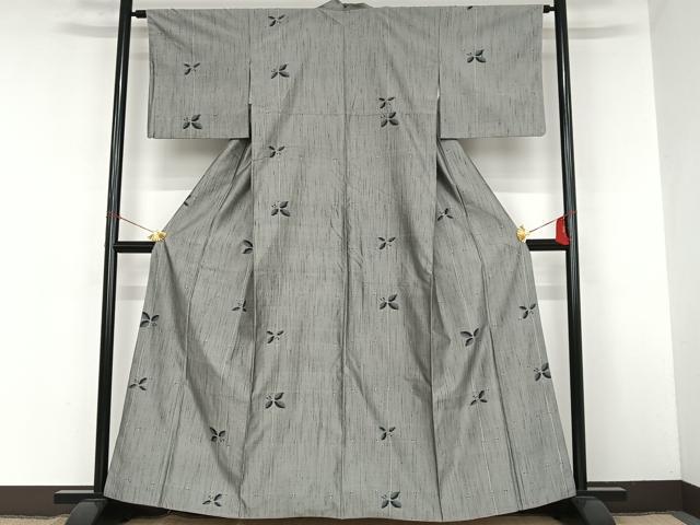平和屋着物■上質な紬 舞花文 正絹 逸品 AAAM7303oa