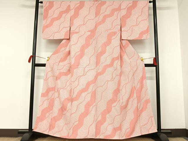 平和屋着物■上質な小紋　総絞り　流水文　正絹　逸品　AAAM7314oa