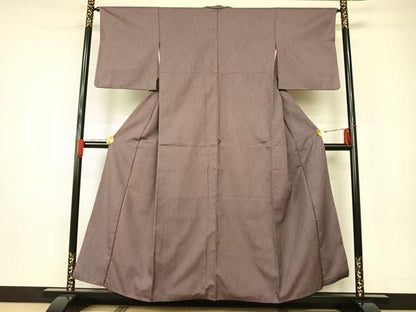 平和屋着物■お召　格子柄　立涌文　正絹　逸品　AAAM7547np