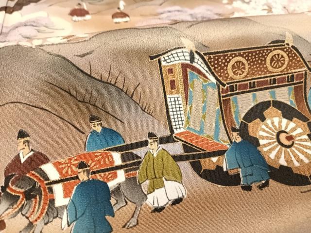 平和屋着物■豪華黒留袖 手描き 人物風景文 暈し染め 金彩 正絹 逸品 AAAM7617np