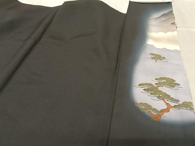 平和屋着物■豪華黒留袖 手描き 人物風景文 暈し染め 金彩 正絹 逸品 AAAM7617np