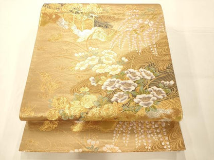 平和屋着物◎六通柄袋帯 春秋麗華文 金銀糸 正絹 逸品 AAAM7784fw