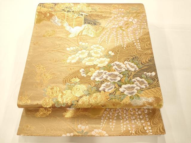 平和屋着物◎六通柄袋帯 春秋麗華文 金銀糸 正絹 逸品 AAAM7784fw