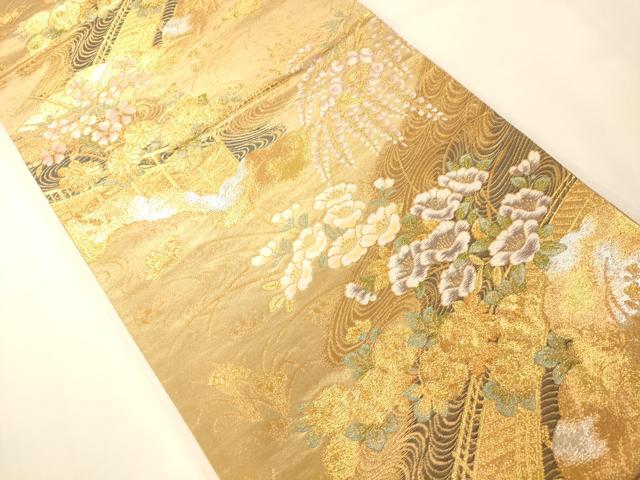 平和屋着物◎六通柄袋帯 春秋麗華文 金銀糸 正絹 逸品 AAAM7784fw