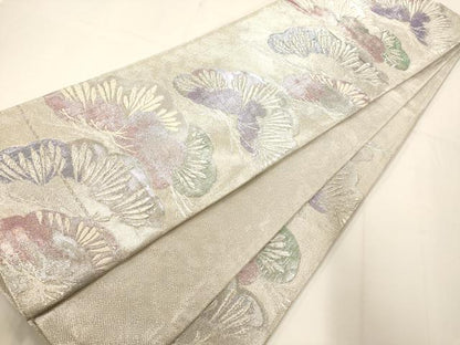 平和屋着物◎佐賀錦 六通柄袋帯 唐織 松文 銀糸 正絹 逸品 AAAM7814fw