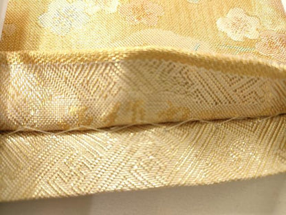 平和屋着物◎佐賀錦 六通柄袋帯 花車文 金糸 正絹 逸品 AAAM7961jz