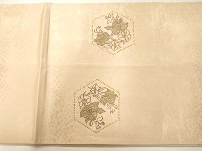 平和屋着物◎太鼓柄袋帯 中国三大刺繍 相良刺繍 亀甲草花文 金糸 引箔 正絹 逸品 AAAM7979jz