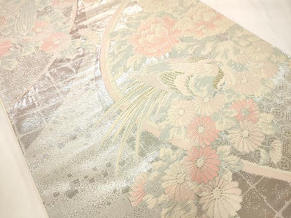 平和屋着物◎六通柄袋帯 唐織 花鳥文 金銀糸 正絹 逸品 AAAM7982jz