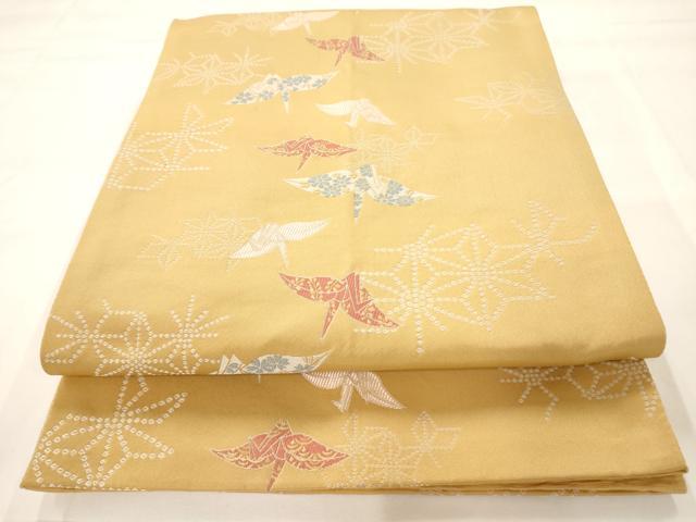 平和屋着物◎六通柄袋帯 蜀江花丸文 銀糸 正絹 逸品 AAAM7985jz