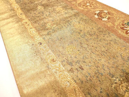 平和屋着物◎六通柄袋帯 更紗間道 金糸 引箔 正絹 逸品 AAAM7995jz