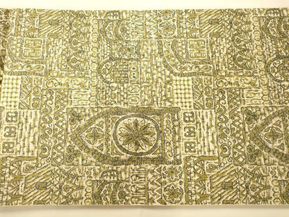 平和屋着物◎全通柄京袋帯 壁画飾花文 正絹 逸品 AAAM8547fw