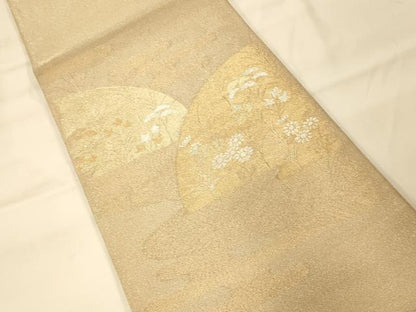 平和屋着物◎綴れ 太鼓柄袋帯 雲取り枝花山文 金銀糸 正絹 逸品 AAAM8555fw