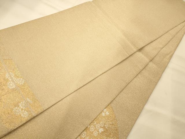 平和屋着物◎綴れ 太鼓柄袋帯 雲取り枝花山文 金銀糸 正絹 逸品 AAAM8555fw