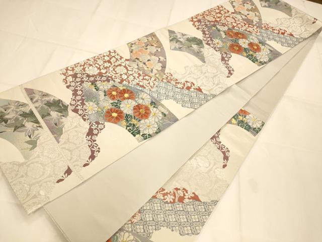平和屋着物◎六通柄袋帯　道長地紙枝花文　金糸　正絹　逸品　AAAM8591fw