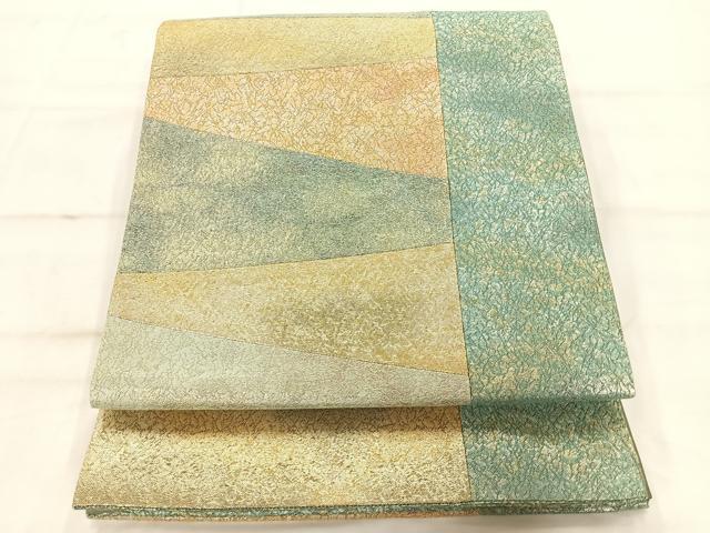 平和屋着物◎六通柄袋帯 切嵌 間道 金糸 正絹 逸品 AAAM8697yx