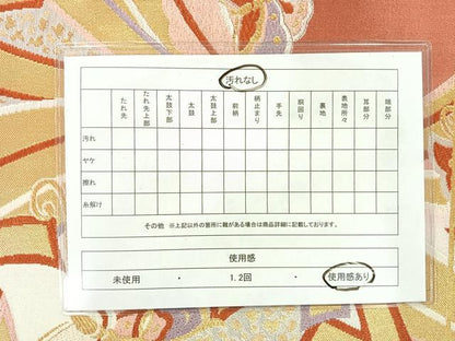 平和屋着物◎六通柄袋帯 束ね熨斗舞蝶文 金糸 正絹 逸品 AAAM8744yx