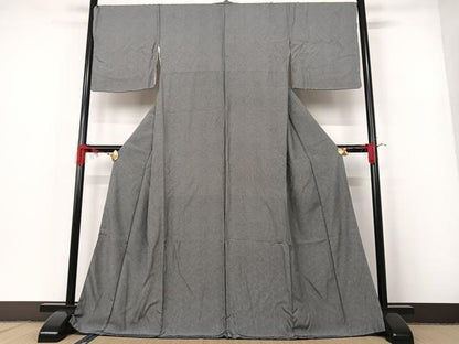 平和屋着物●江戸小紋　鮫小紋柄　黒地　正絹　逸品　未使用　AAAN0631ph