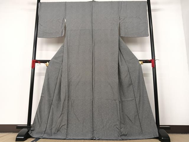 平和屋着物●江戸小紋　鮫小紋柄　黒地　正絹　逸品　未使用　AAAN0631ph
