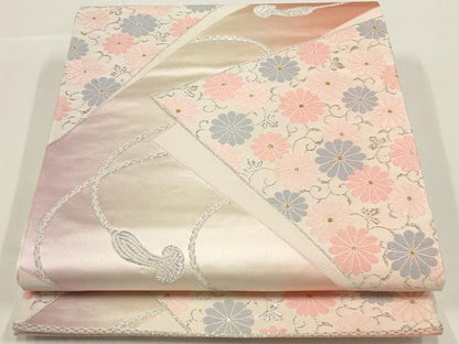 平和屋着物◎六通柄袋帯 唐織 地紙菊唐草文 金銀糸 正絹 逸品 AAAN0858ru