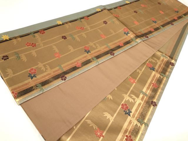平和屋着物◎六通柄袋帯 花間道 松竹梅 金糸 正絹 逸品 AAAN0866ru