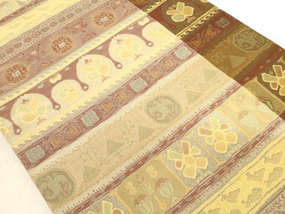 平和屋着物◎六通柄袋帯 正倉院横段文 正絹 逸品 AAAN0884ru