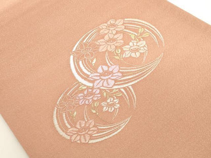 平和屋着物◎太鼓柄袋帯 すいせん 銀糸 正絹 逸品 AAAN1166ru