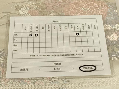 平和屋着物◎六通柄袋帯 牡丹花車文 プラチナ箔 正絹 逸品 AAAN1456tm