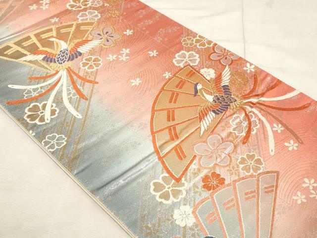 平和屋着物◎六通柄袋帯 鳳凰花文 金銀糸 正絹 逸品 AAAN1494tm