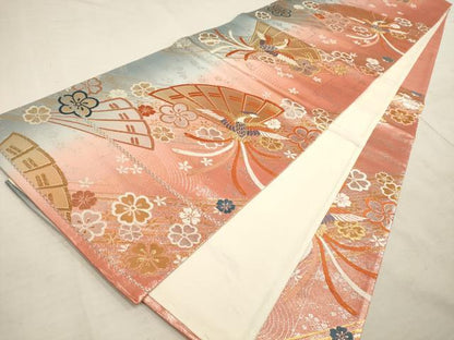 平和屋着物◎六通柄袋帯 鳳凰花文 金銀糸 正絹 逸品 AAAN1494tm