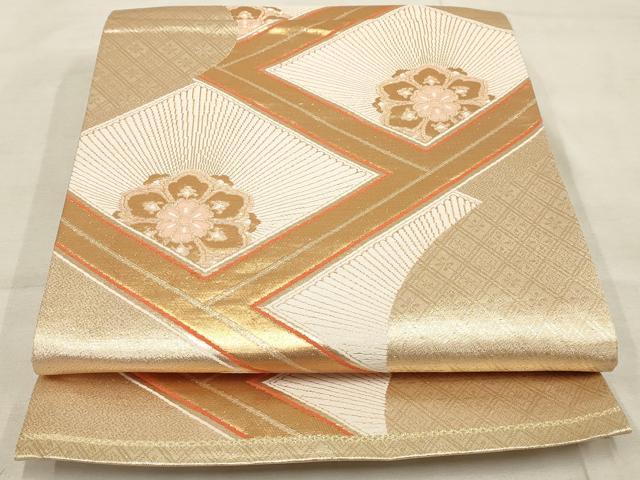 平和屋着物◎六通柄袋帯 正倉院花文 金糸 正絹 逸品 AAAN1495tm