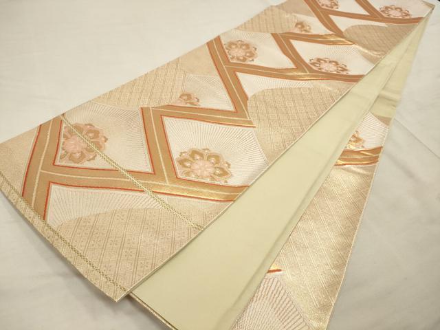 平和屋着物◎六通柄袋帯 正倉院花文 金糸 正絹 逸品 AAAN1495tm