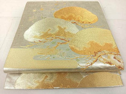平和屋着物◎六通柄袋帯 吉祥花鳥文 金銀糸 正絹 逸品 AAAN2191jh