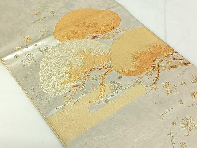 平和屋着物◎六通柄袋帯 吉祥花鳥文 金銀糸 正絹 逸品 AAAN2191jh