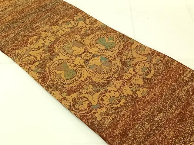 平和屋着物◎六通太鼓柄袋帯 更紗花文 金糸 正絹 逸品 AAAN2200jh