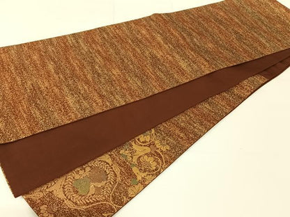 平和屋着物◎六通太鼓柄袋帯 更紗花文 金糸 正絹 逸品 AAAN2200jh