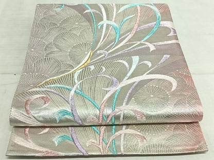 平和屋着物◎六通柄袋帯　唐織　来夢来人　孔雀文　金銀糸　正絹　逸品　AAAN2234jh
