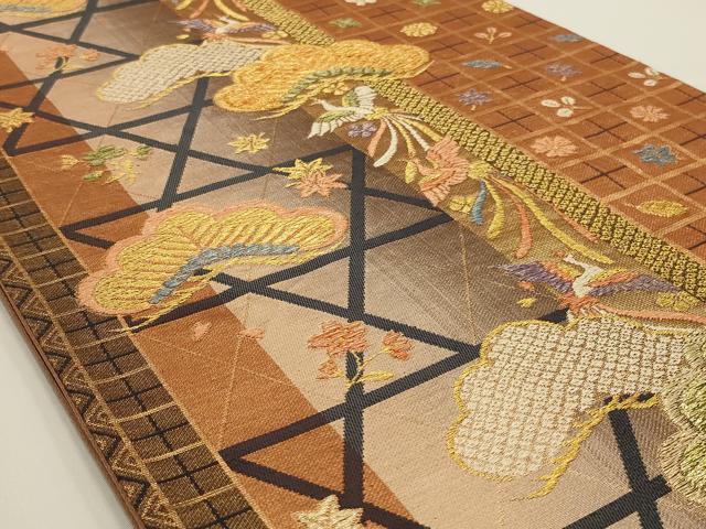 平和屋着物◎六通柄袋帯 香織錦 金糸 正絹 逸品 AAAN2274ou