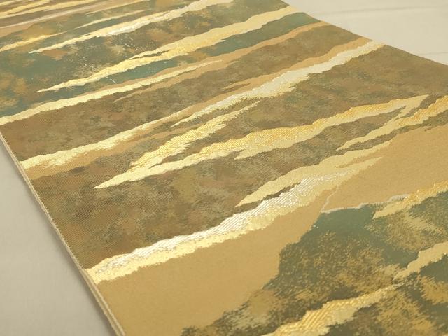 平和屋着物◎六通柄袋帯 風景文 金糸 正絹 逸品 AAAN2316ou