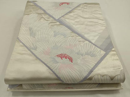 平和屋着物◎六通柄袋帯　唐織　舞花文　銀糸　正絹　逸品　AAAN3243tg