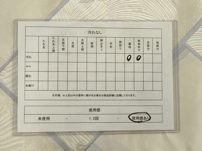 平和屋着物◎六通柄袋帯　唐織　舞花文　銀糸　正絹　逸品　AAAN3243tg