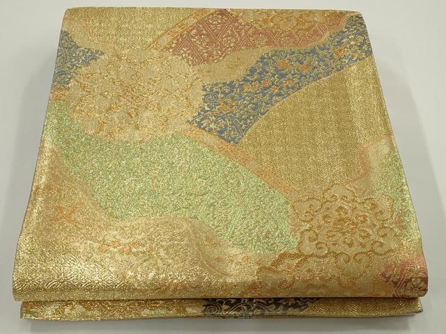 平和屋着物◎佐賀錦 両面六通柄袋帯 正倉院花文 金銀糸 正絹 逸品 AAAN3255tg