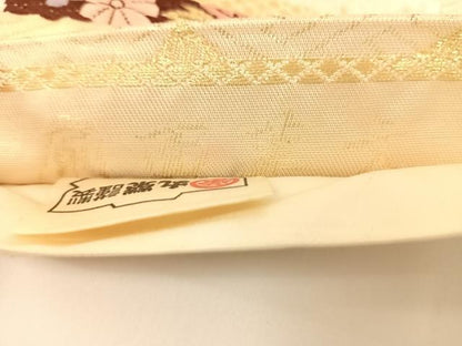 平和屋着物◎六通柄袋帯　唐織　扇面華文　正倉院花文　正絹　逸品　AAAN3309wt