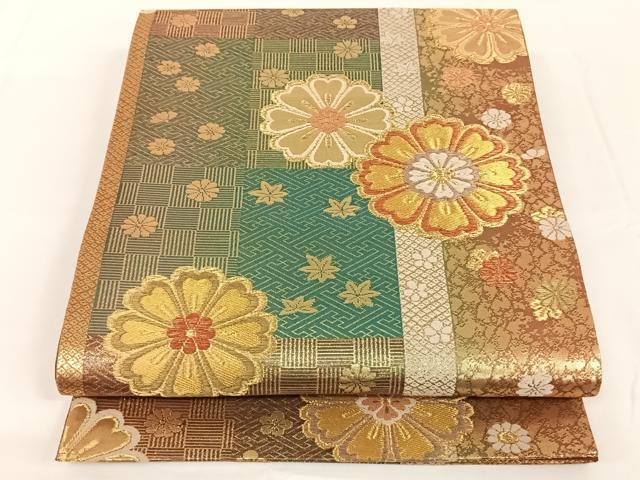 平和屋着物◎六通柄袋帯 舞花間道 金糸 正絹 逸品 AAAN3312wt