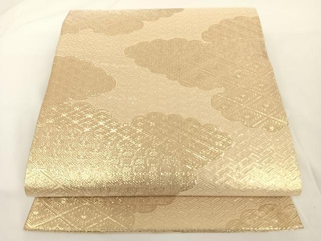 平和屋着物◎佐賀錦 全通柄袋帯 雲取り菱文 金糸 正絹 逸品 AAAN3319wt