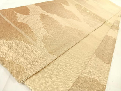平和屋着物◎佐賀錦 全通柄袋帯 雲取り菱文 金糸 正絹 逸品 AAAN3319wt
