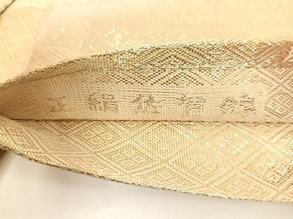 平和屋着物◎佐賀錦 全通柄袋帯 雲取り菱文 金糸 正絹 逸品 AAAN3319wt